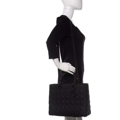 Christian Dior Ultra Matte Calfskin Cannage Large Lady Dior Black 2 of 10