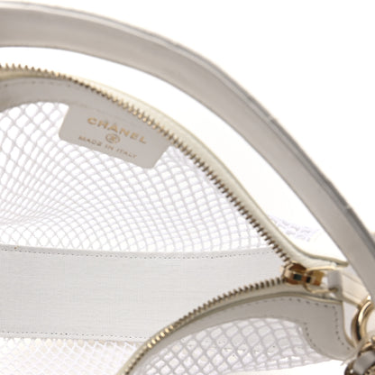 Chanel Mesh Shiny Lambskin Chain Hobo White 6 of 12