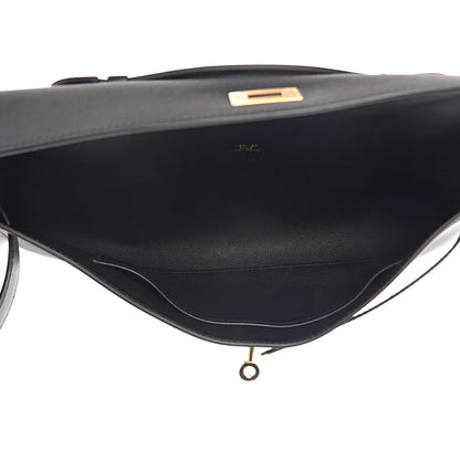 Hermes Swift Kelly Cut Clutch Pochette Black 5 of 8