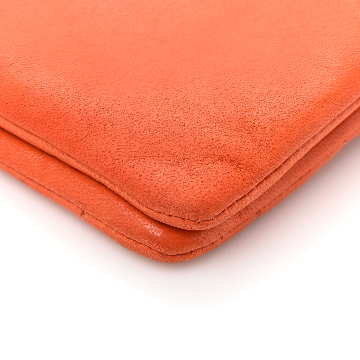 Lambskin Chocolate Bar Mademoiselle Flap Orange
