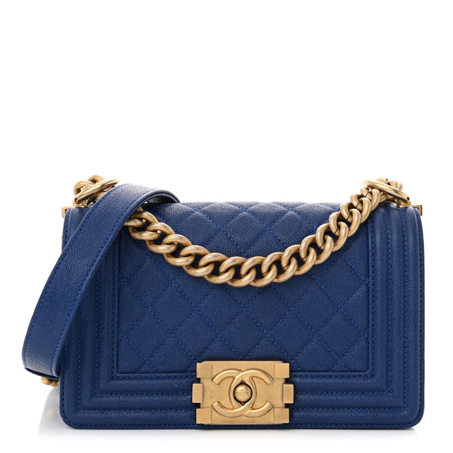 Chanel Caviar Quilted Small Boy Flap Dark Blue 1 of 10