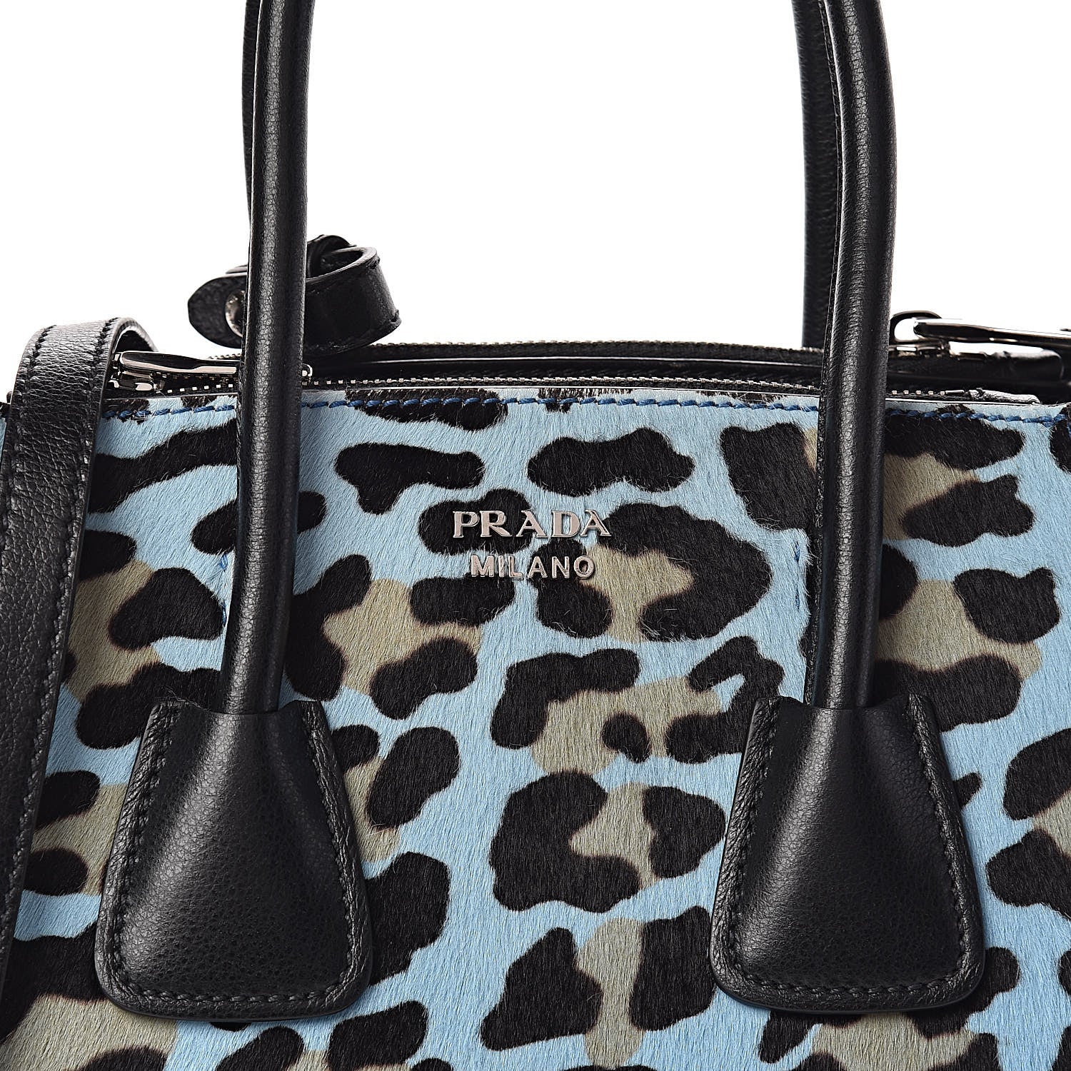 Prada Calf Hair Suede Leopard Print Mini Twin Pocket Tote Mare