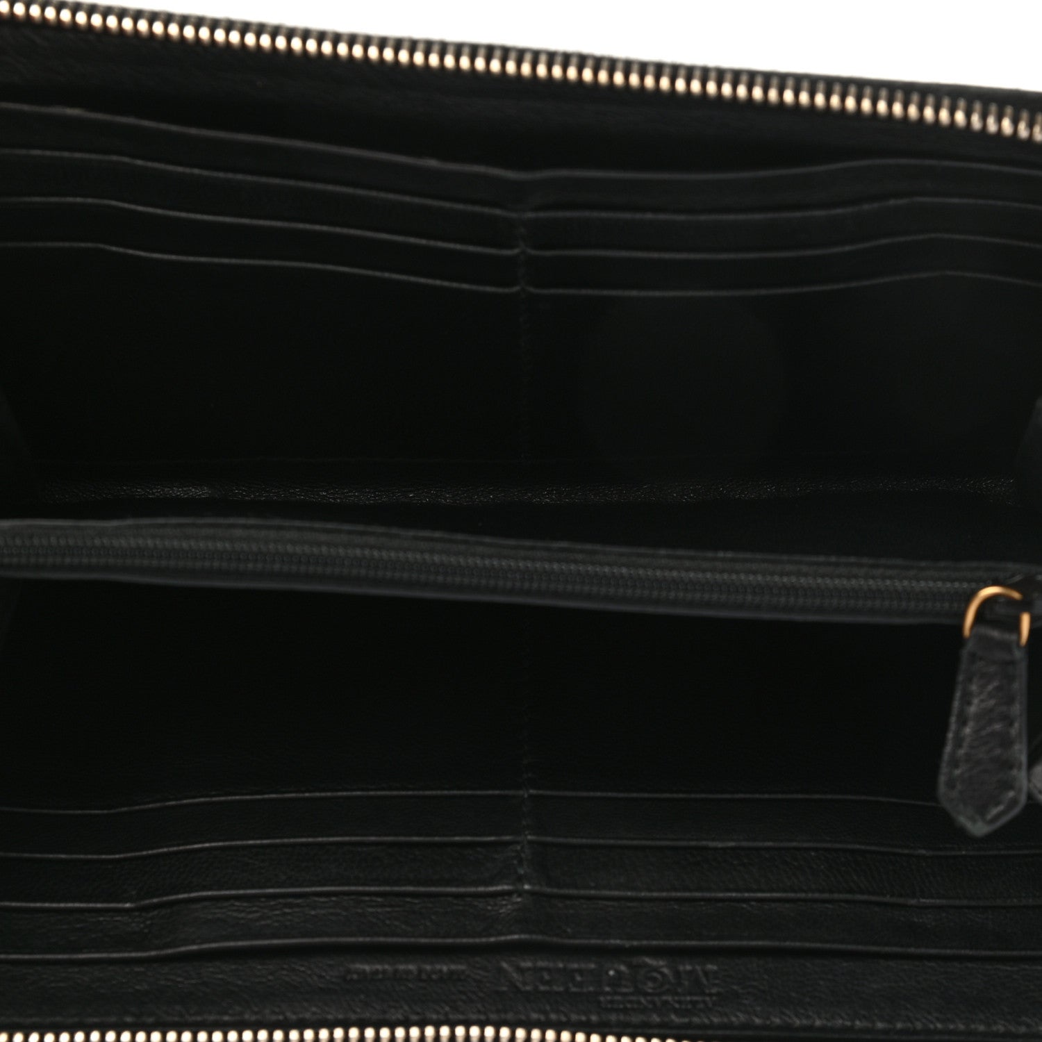 Alexander McQueen Embossed Calfskin Rib Cage Zip Around Wallet Black 5 of 8