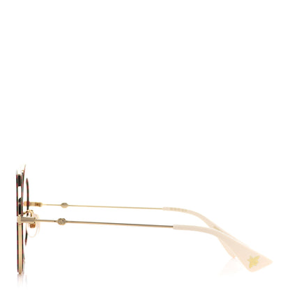 Gucci Metal Acetate Striped Maison Del'Amour Round Frame Sunglasses GG0113S Red Green 4 of 8