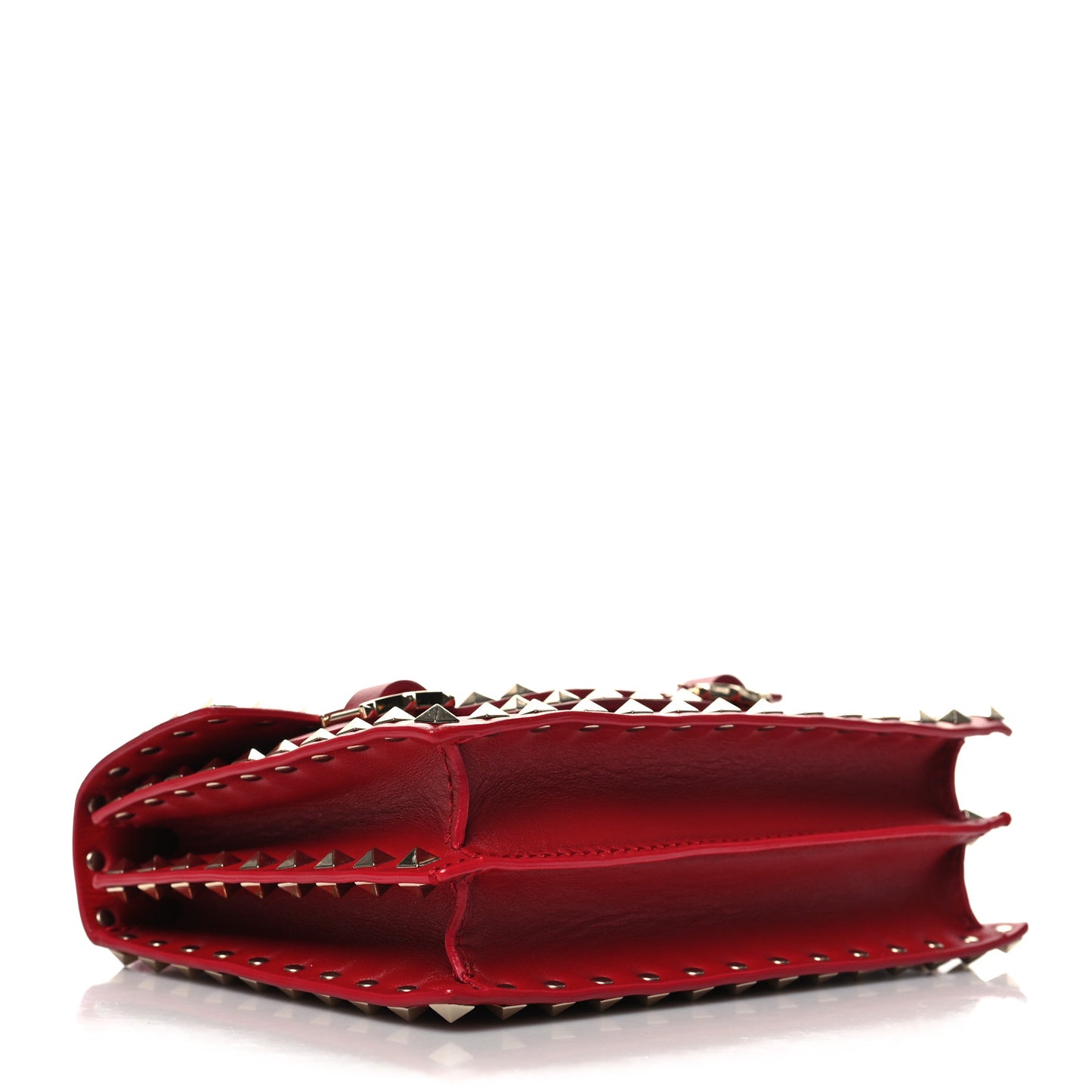 Calfskin Rockstud Flap Shoulder Bag Rosso Valentino