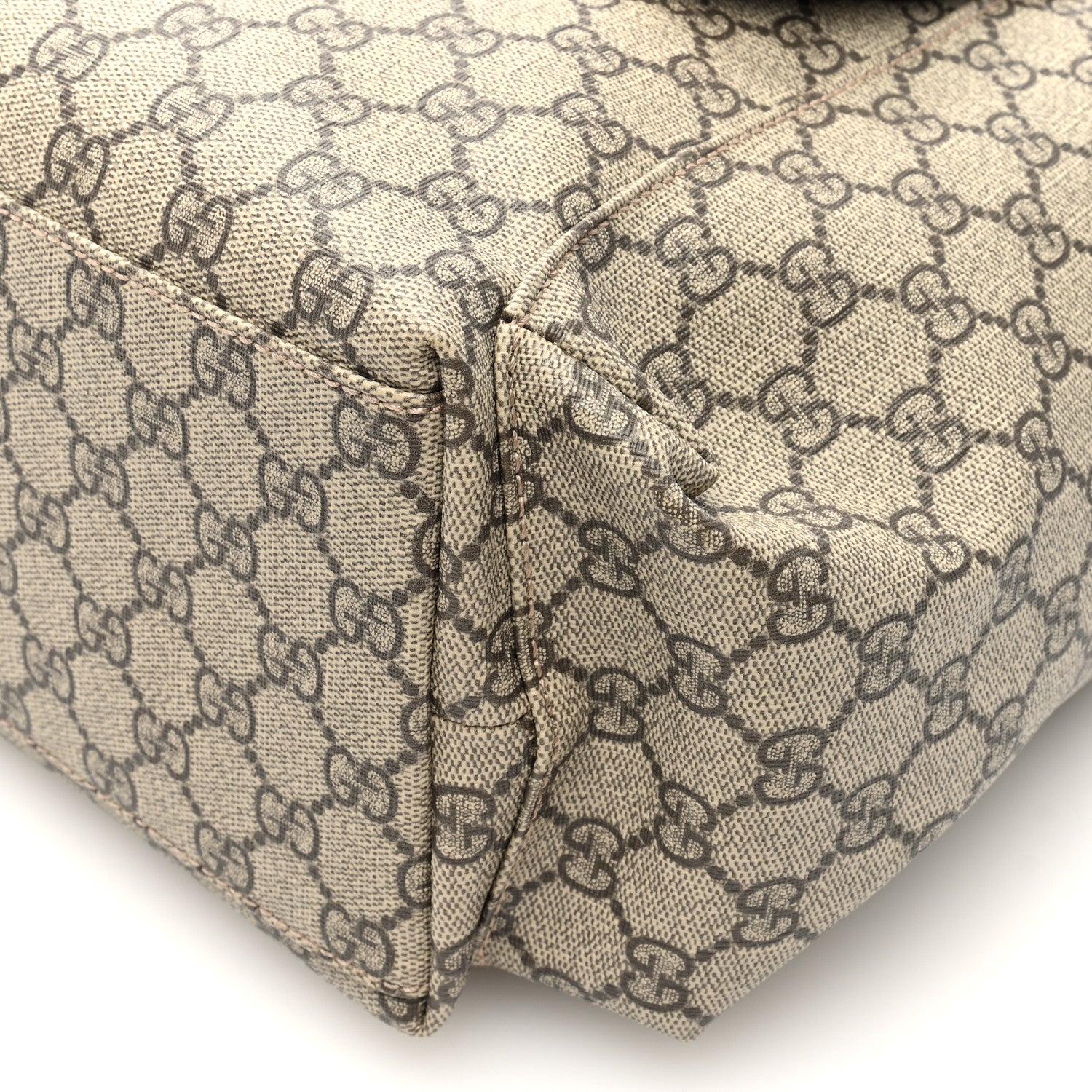 Gucci GG Supreme Monogram Selleria Calfskin Messenger Diaper Bag Beige Ebony Cocoa Dark Chocolate 11 of 11