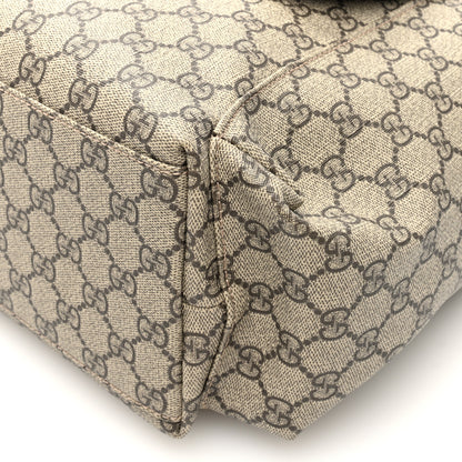Gucci GG Supreme Monogram Selleria Calfskin Messenger Diaper Bag Beige Ebony Cocoa Dark Chocolate 11 of 11