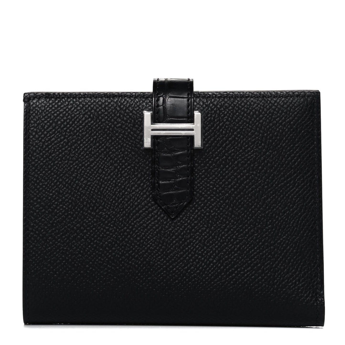 Epsom Matte Alligator Bearn Compact Touch Wallet Black