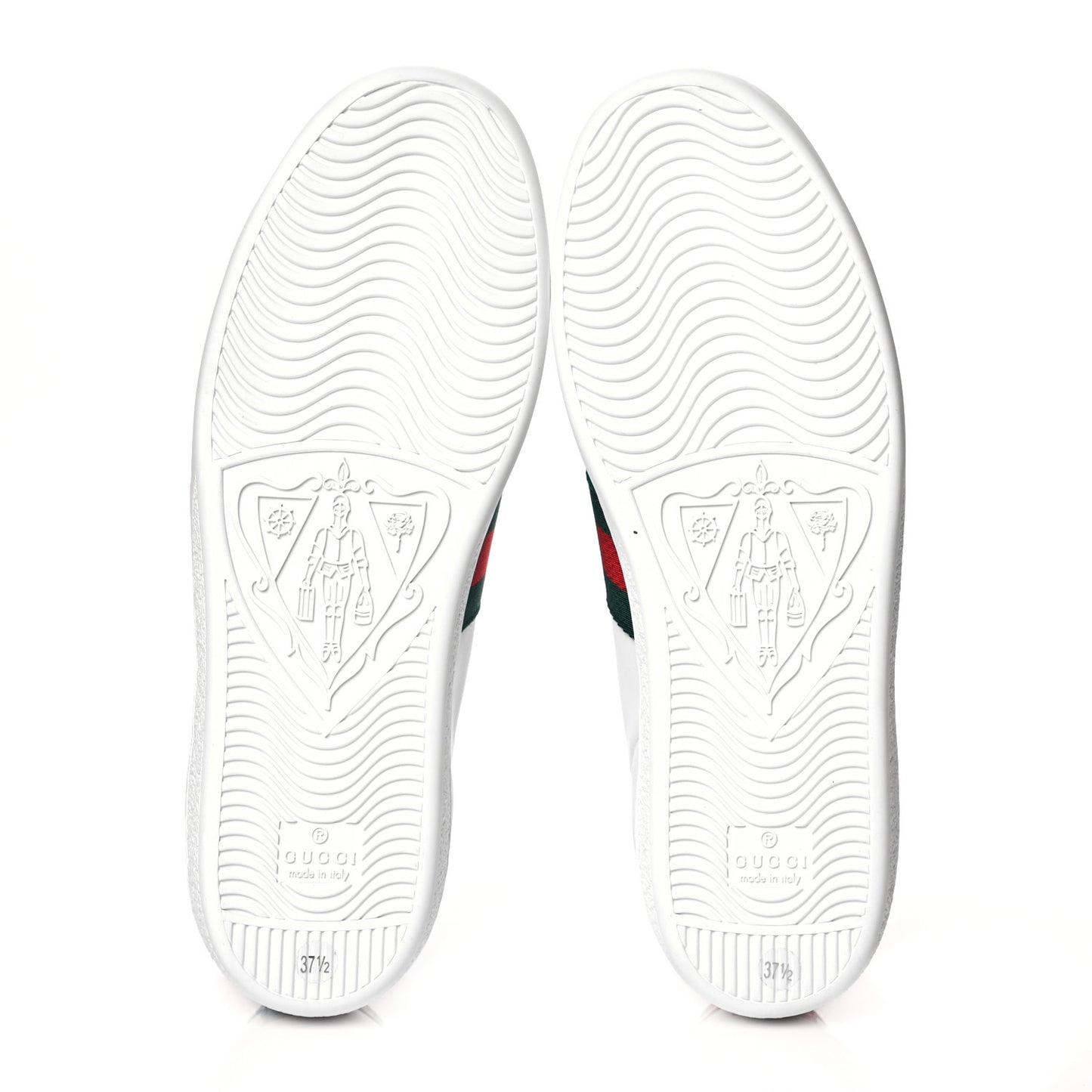 Calfskin Ayers Bee Embroidered Womens Ace Sneakers 37.5 White Green