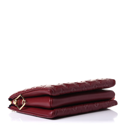 Louis Vuitton Lambskin Embossed Monogram Coussin PM Wine 3 of 8