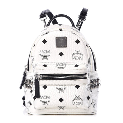MCM Visetos Studded X-Mini Bebe Boo Backpack White 1 of 14