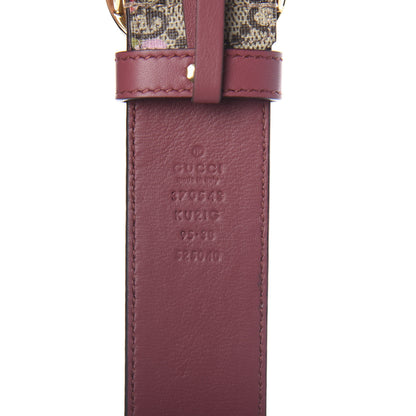 Gucci GG Supreme Monogram Blooms Moon Calfskin Interlocking G 37mm Belt 95 38 Beige Ebony Multicolor Dry Rose 3 of 5