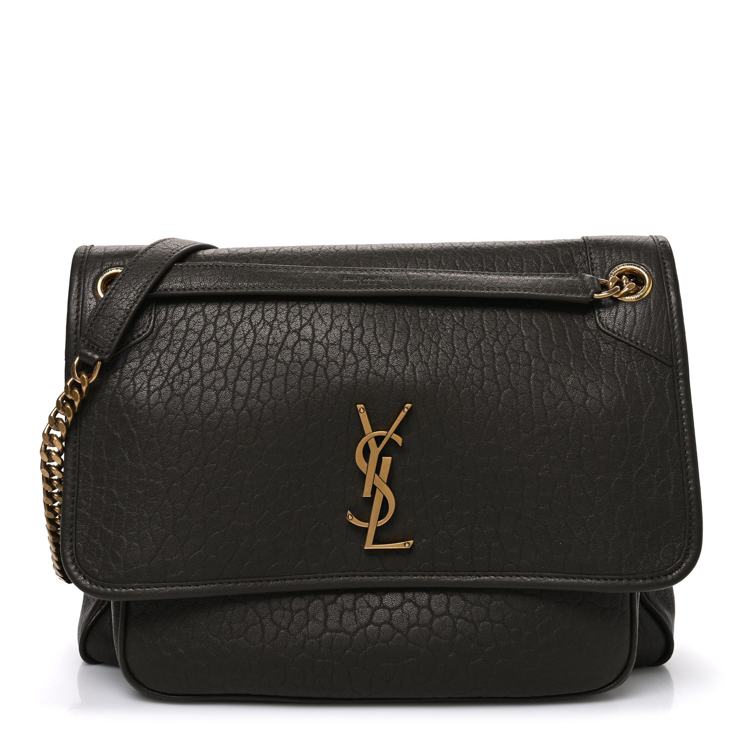 Saint Laurent Grained Lambskin Monogram Large Niki Chain Satchel Light Musk 1 of 10