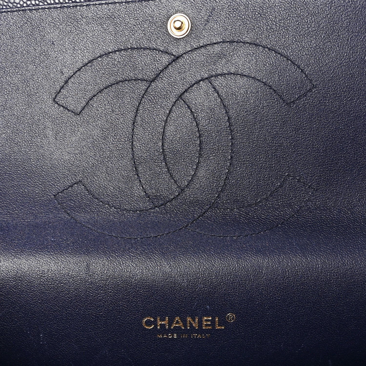 Chanel Caviar Quilted Maxi Double Flap Navy Blue 6 of 11
