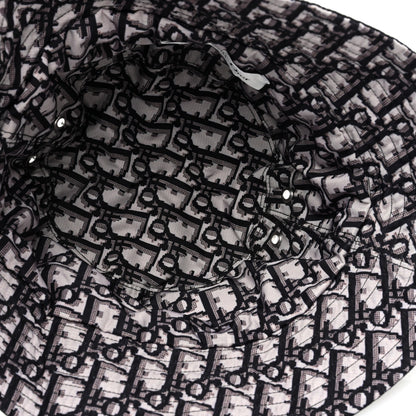 Christian Dior Polyester Cotton Oblique Teddy-D Brim Bucket Hat 58 Black 12 of 15