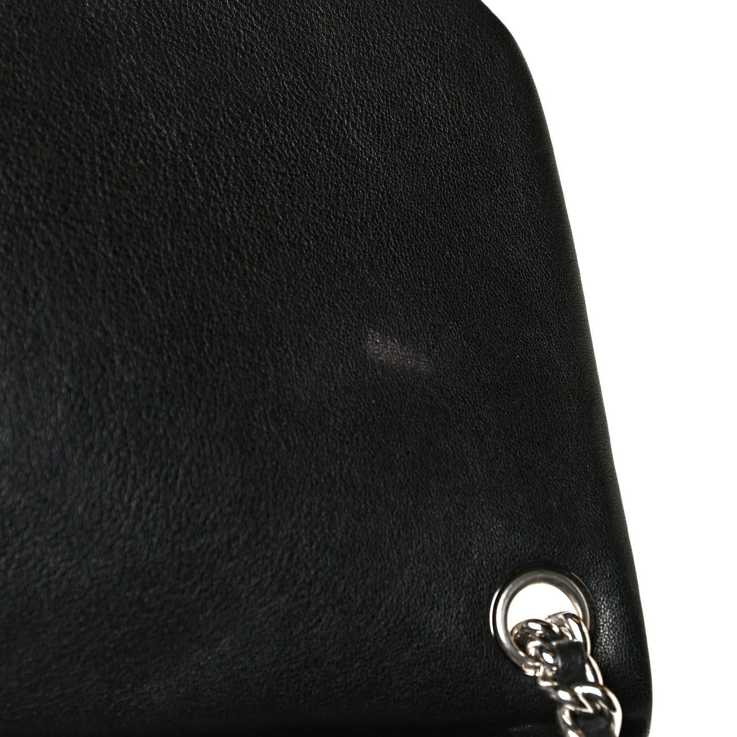 Washed Lambskin Quilted Maxi Chain Around Flap Black