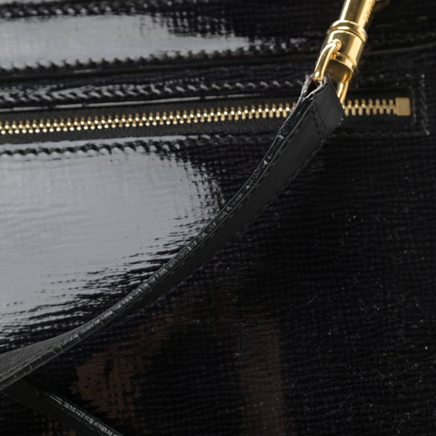 Celine Patent Suede Medium Trapeze Black 12 of 13