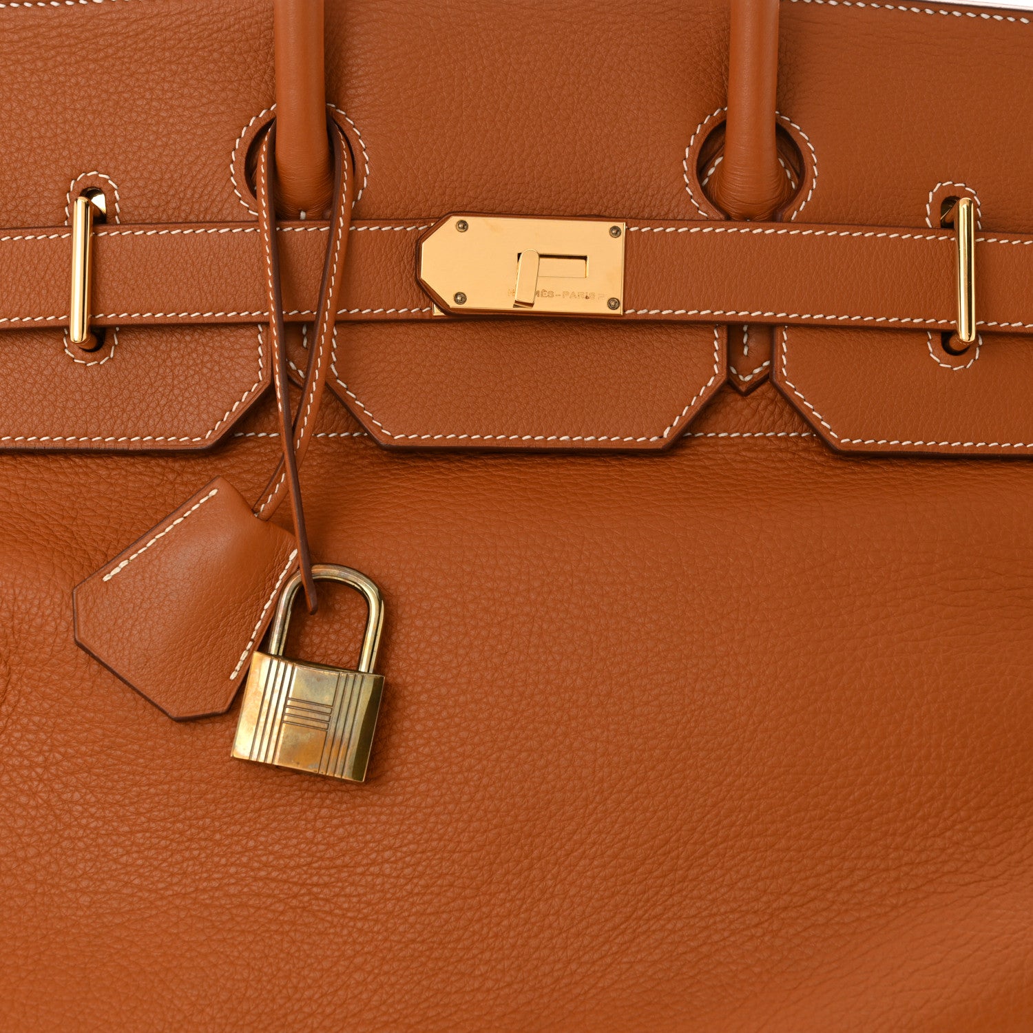 Hermes Taurillon Clemence HAC Travel Birkin 55 Gold 1682388
