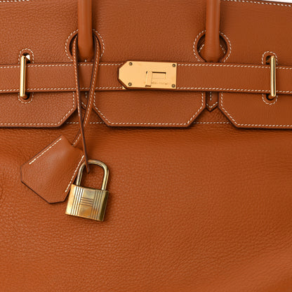 Hermes Taurillon Clemence HAC Travel Birkin 55 Gold 8 of 15
