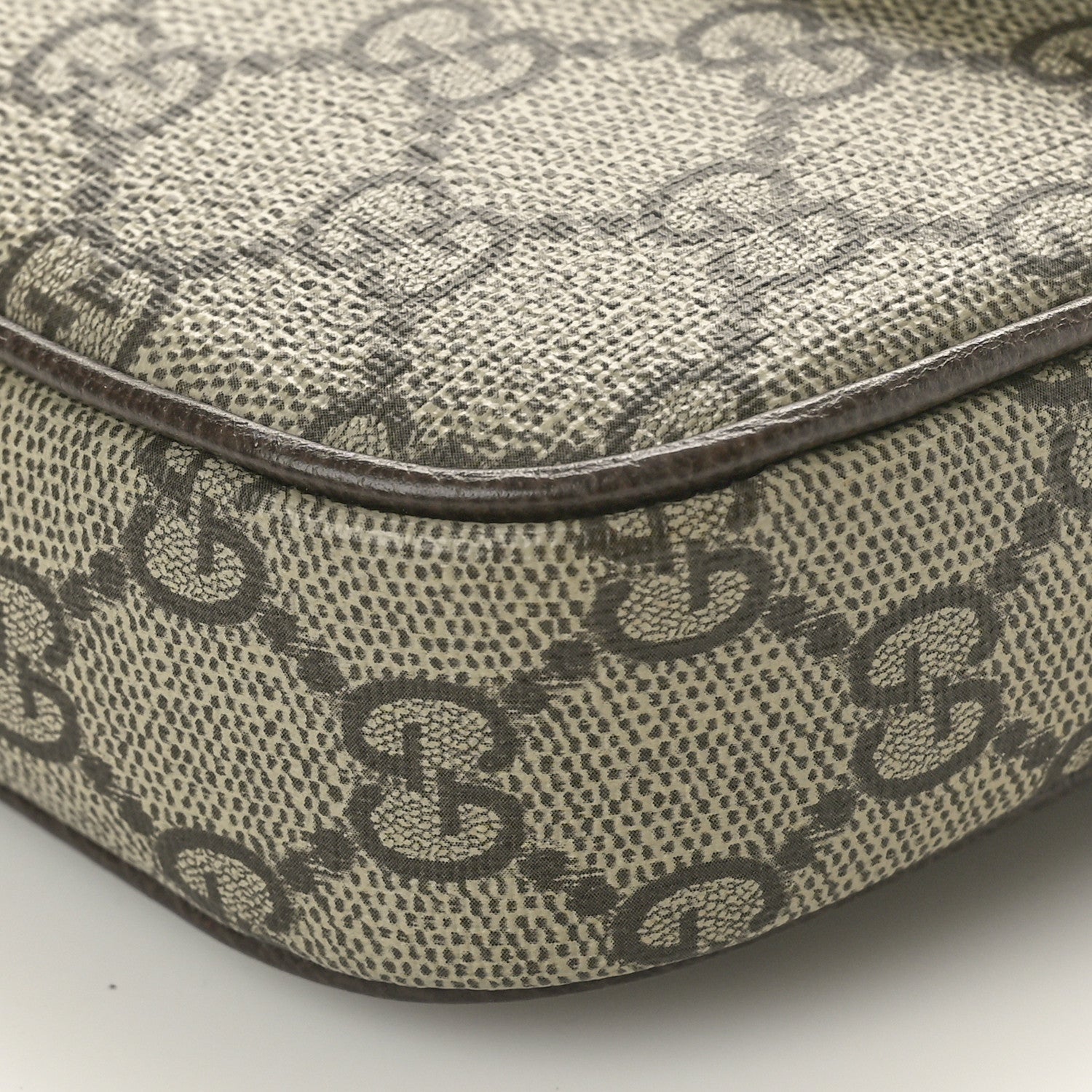 Gucci GG Supreme Monogram Textured Dollar Calfskin Web Mini Ophidia Envelope Shoulder Bag Beige Ebony 9 of 9