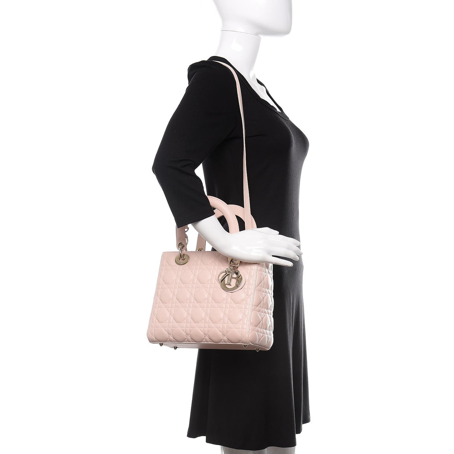 Lambskin Cannage Medium Lady Dior Light Pink