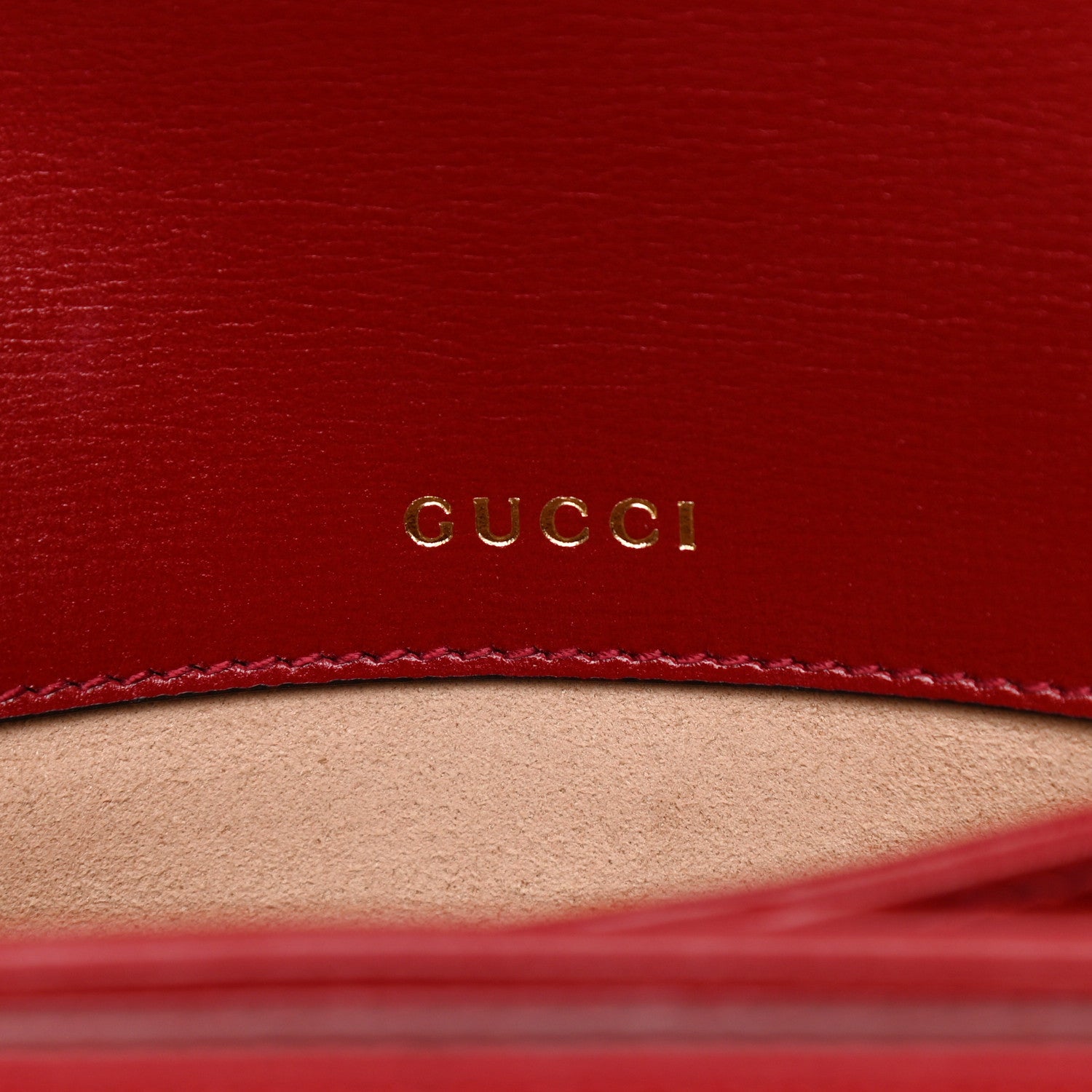 Gucci GG Supreme Monogram Azalea Calfskin Horsebit 1955 Shoulder Bag Beige Ebony New Cherry Red 6 of 15