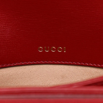 Gucci GG Supreme Monogram Azalea Calfskin Horsebit 1955 Shoulder Bag Beige Ebony New Cherry Red 6 of 15