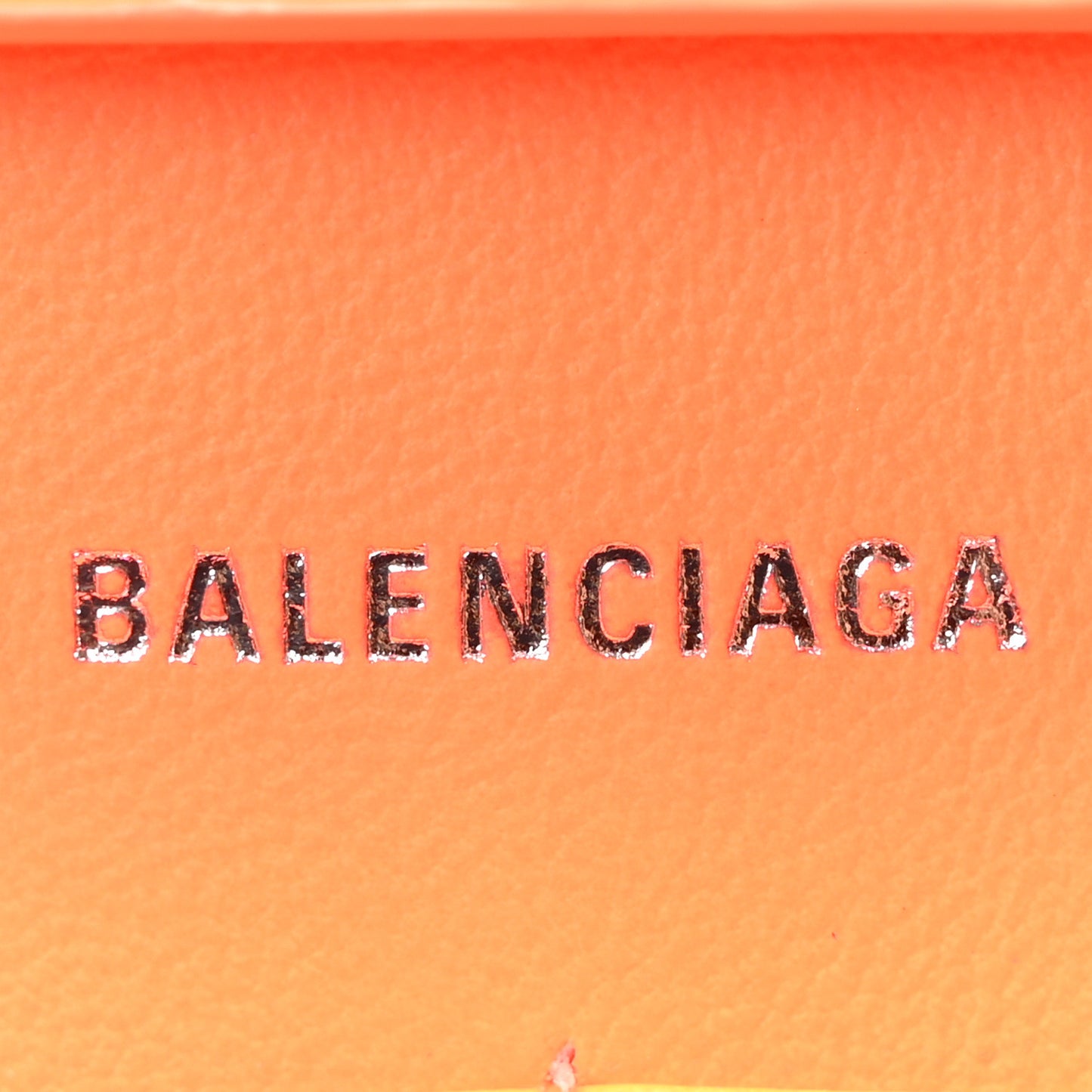 Shiny Box Calfskin Hourglass Chain Bag Fluo Orange