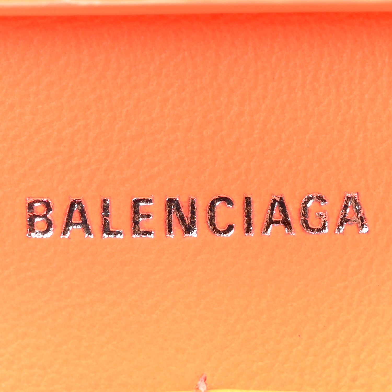 Balenciaga Shiny Box Calfskin Hourglass Chain Bag Fluo Orange 6 of 9