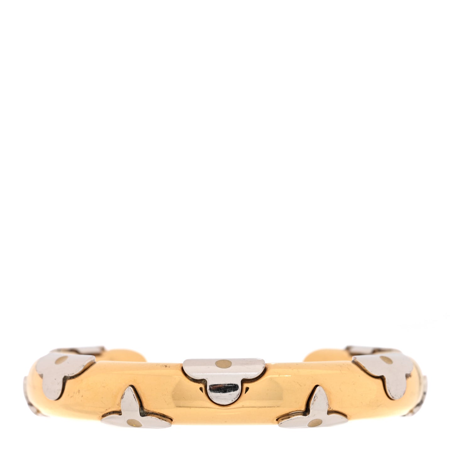 Brass Monogram Flower Cuff S Gold