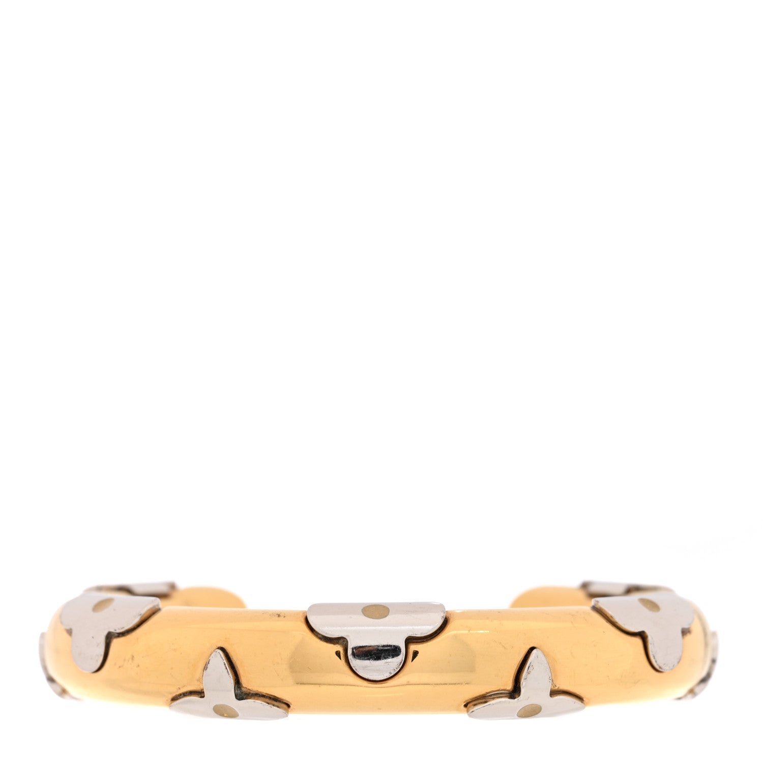 Louis Vuitton Brass Monogram Flower Cuff S Gold 1 of 5
