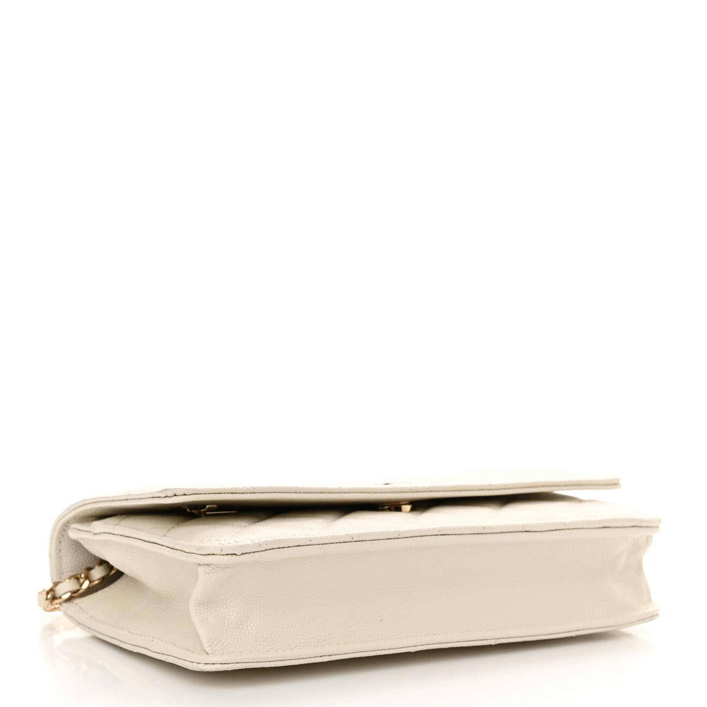 Caviar Quilted Wallet On Chain WOC White