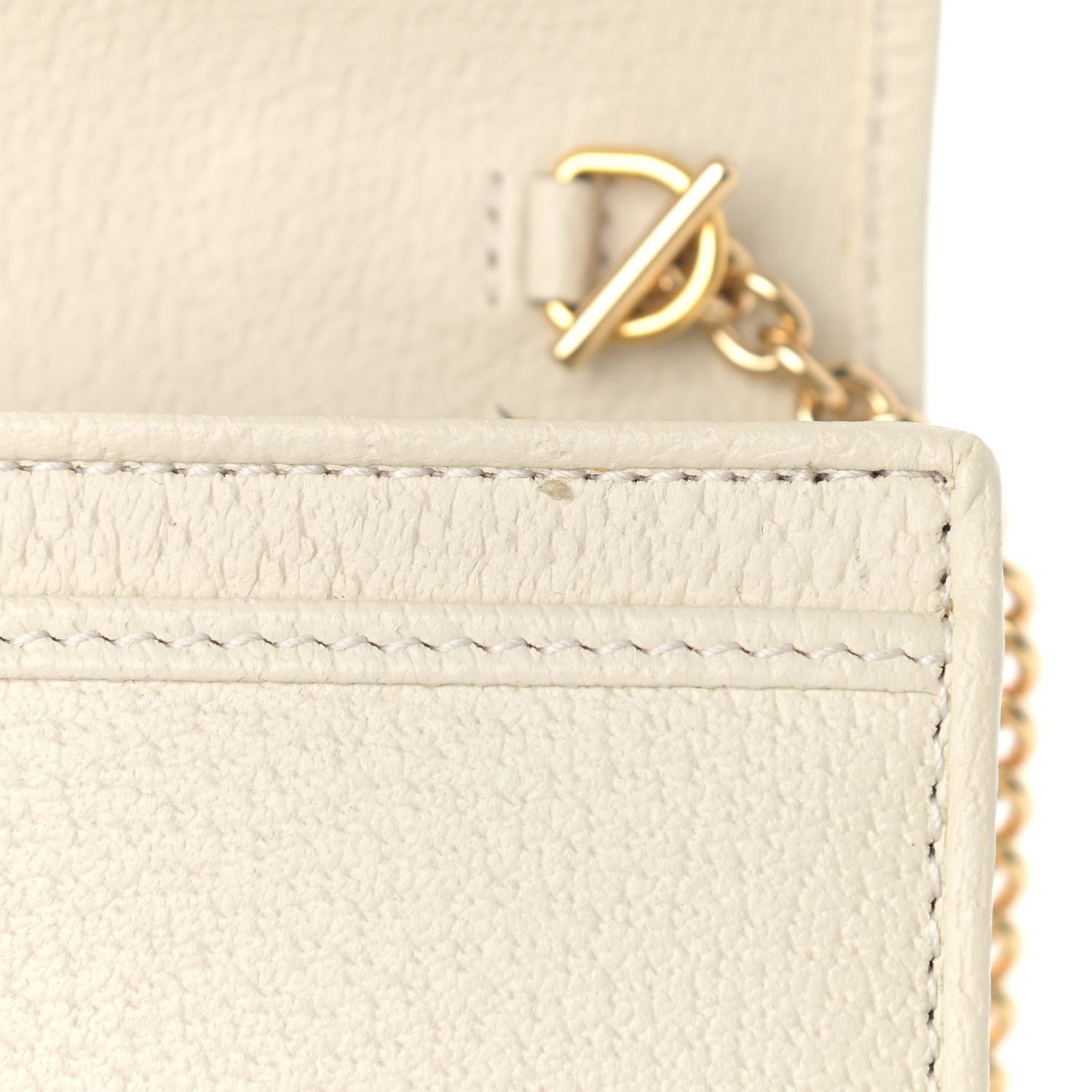 Gucci Textured Calfskin Web Ophidia Wallet On Chain Mystic White 10 of 10