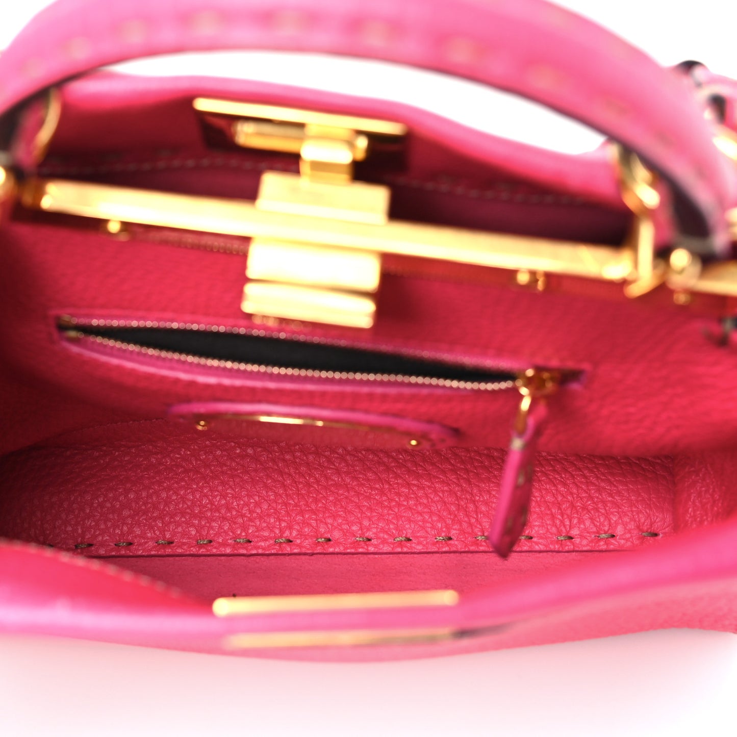 Cuoio Romano Selleria Mini Peekaboo Iconic Satchel Fuxia