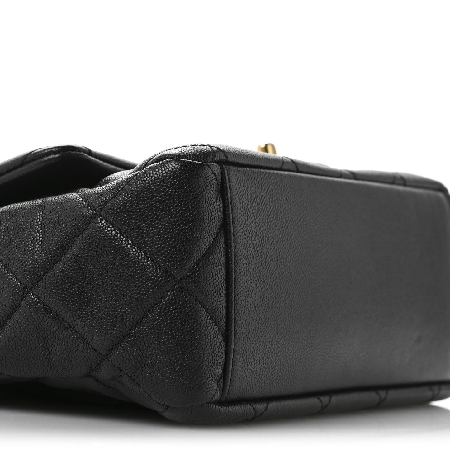 Caviar Quilted Small Top Handle Flap Black