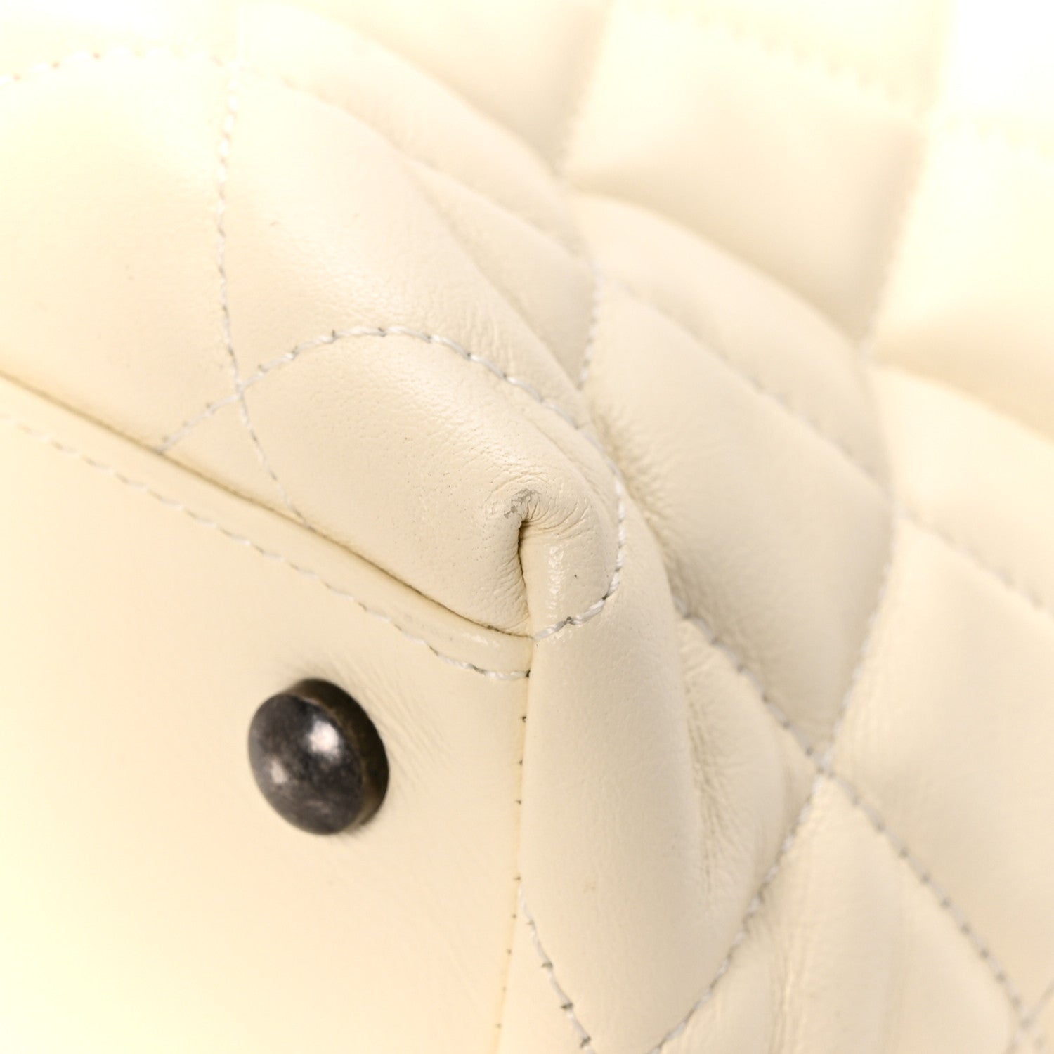 Chanel Calfskin Tweed Quilted Large Portobello Tote White Multicolor 11 of 14