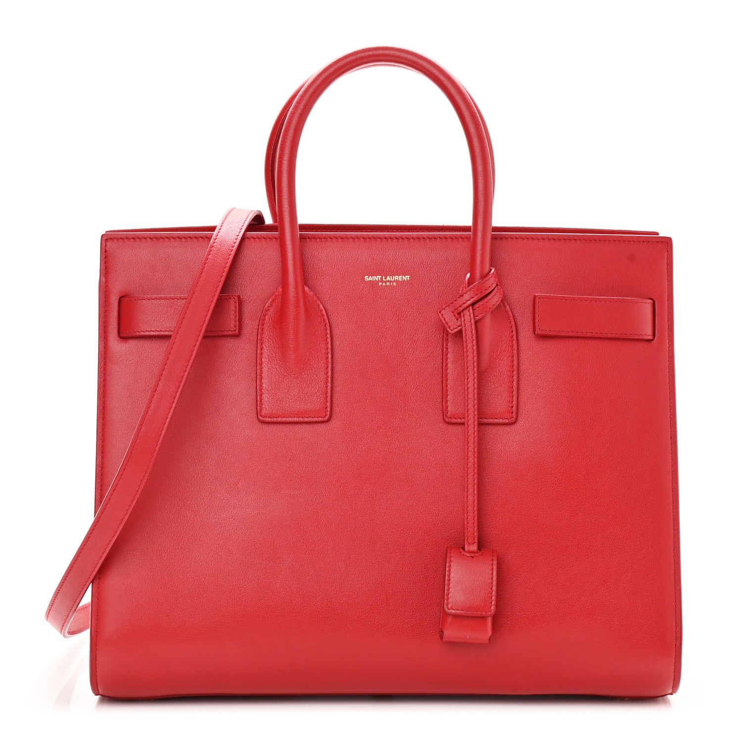 Saint Laurent Calfskin Small Sac De Jour Vermillion 1 of 11