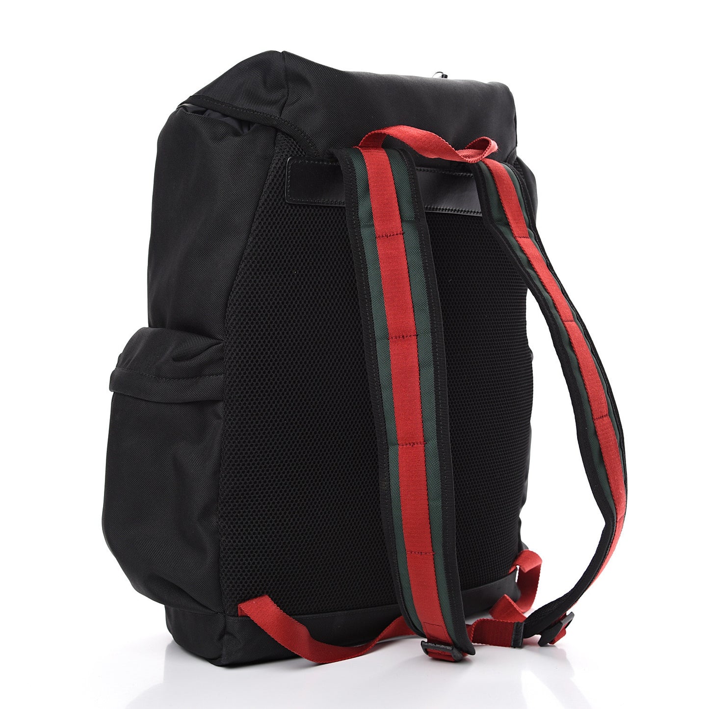 Techno Canvas Web Double Buckle Backpack Black