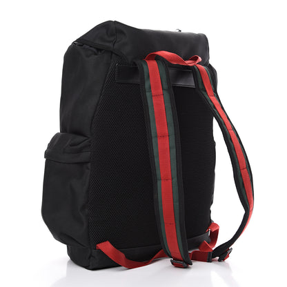 Gucci Techno Canvas Web Double Buckle Backpack Black 2 of 9