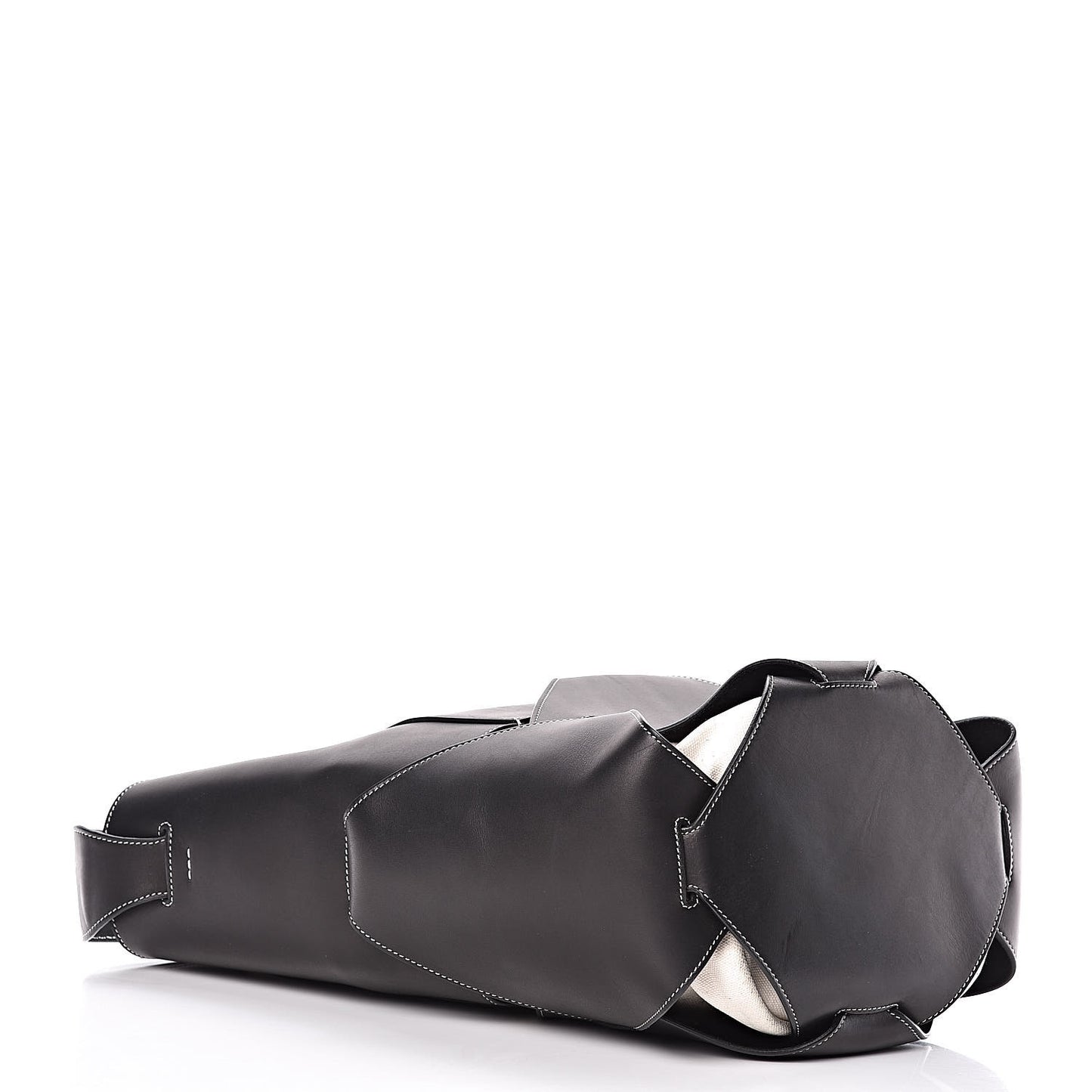 Natural Calfskin Large Holdall Shoulder Bag Black