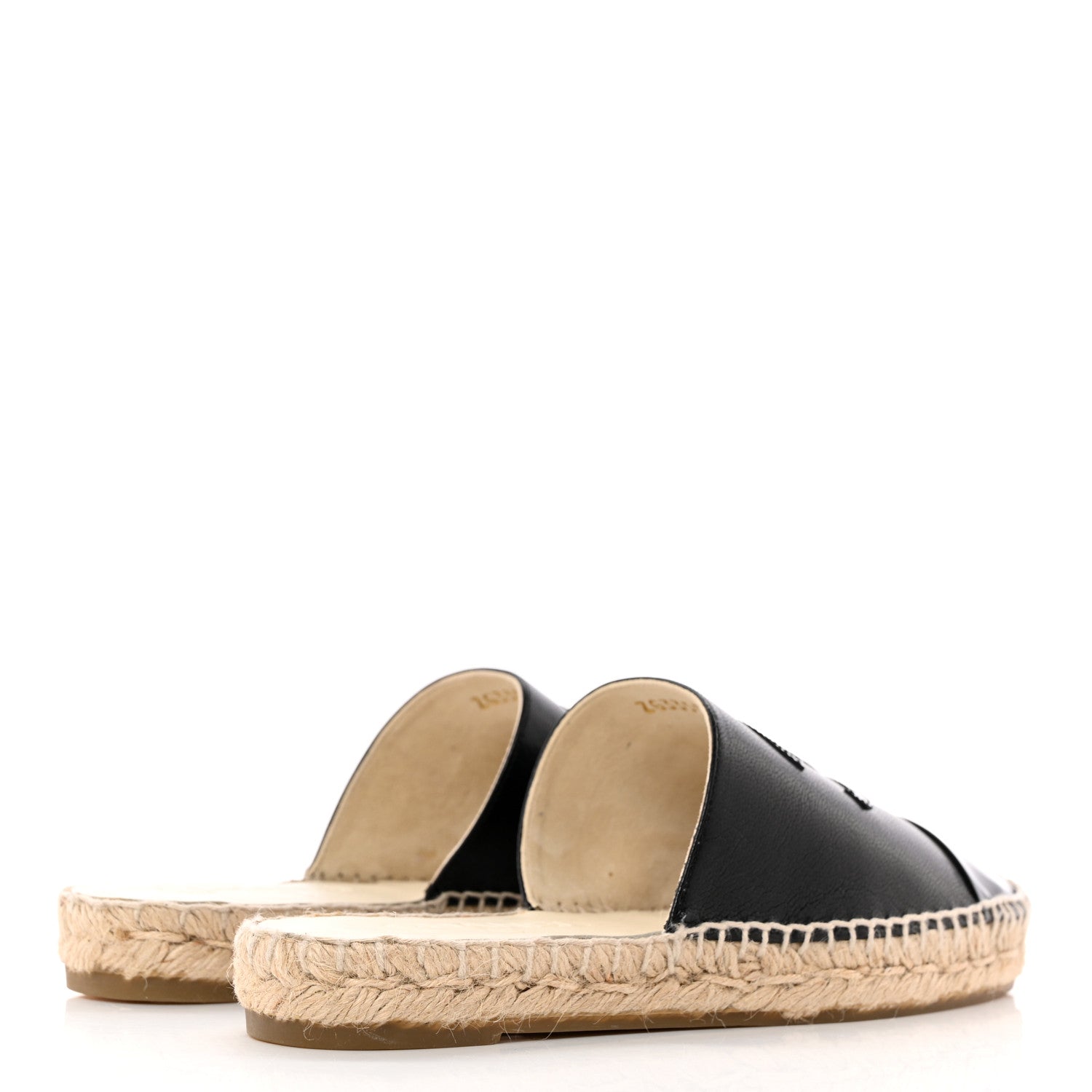 Chanel Iridescent Goatskin Patent CC Espadrille Mules 37 Black 4 of 15