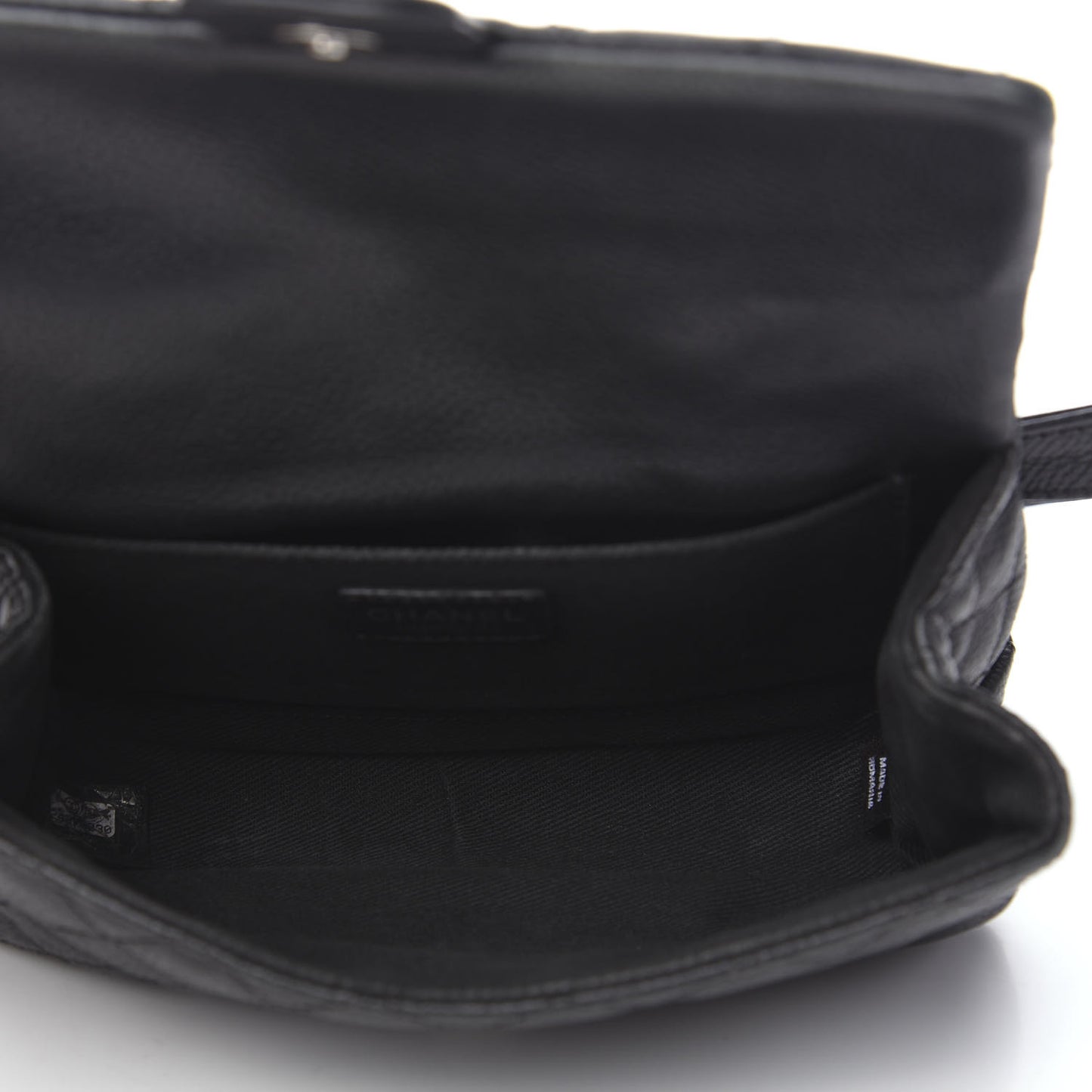 Grained Calfskin Quilted 2.55 Reissue Flap Belt Bag Clutch Black