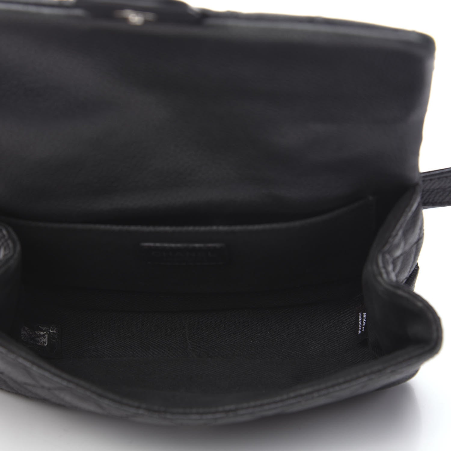 Chanel Grained Calfskin Quilted 2.55 Reissue Flap Belt Bag Clutch Black 4 of 11