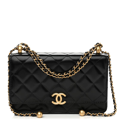 Chanel Calfskin Quilted Perfect Fit Wallet On Chain WOC Black 1 of 12