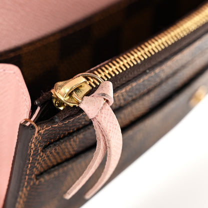Louis Vuitton Damier Ebene Emilie Wallet Rose Ballerine 9 of 12
