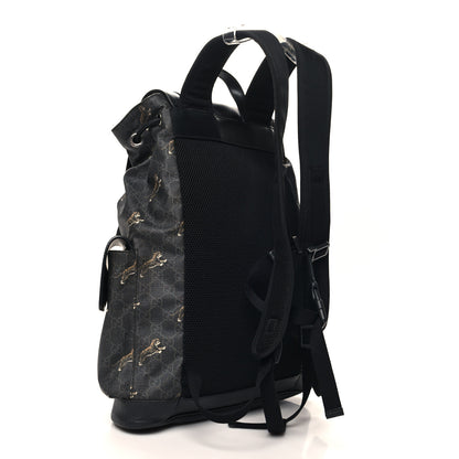 Gucci GG Supreme Monogram Tigers Double Buckle Backpack Black Multicolor 3 of 11