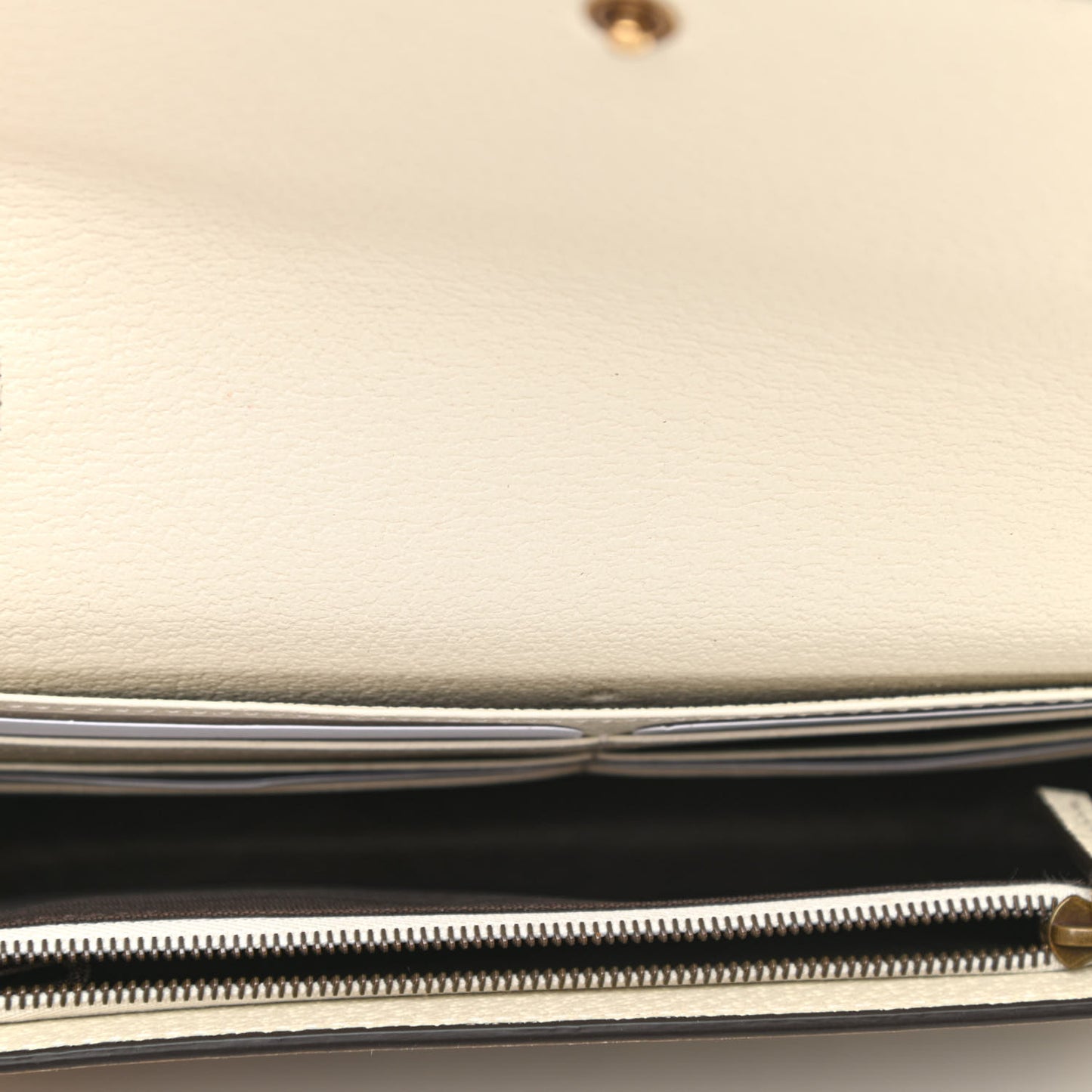 GG Supreme Monogram Web Queen Margaret Chain Wallet White