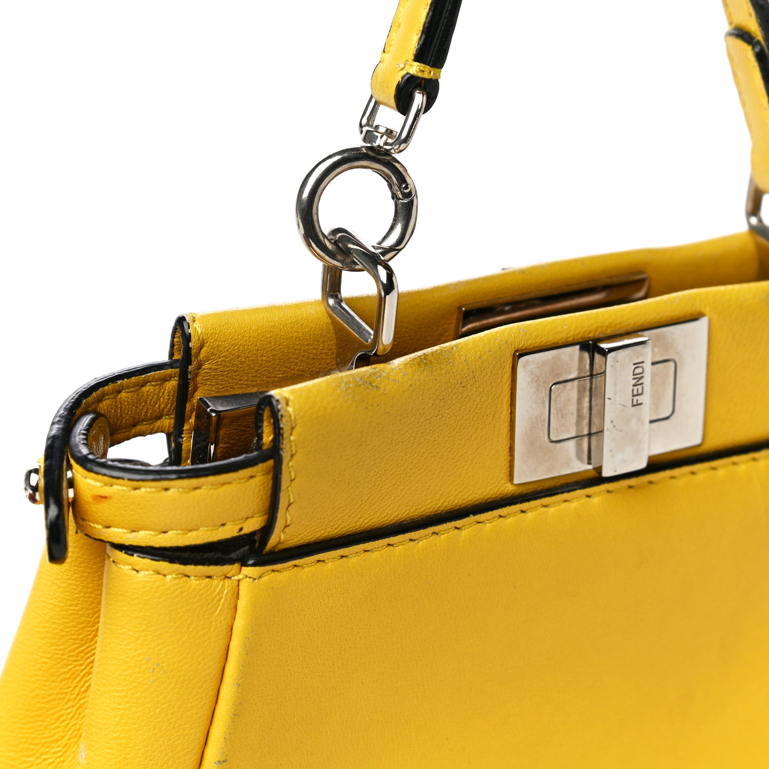 Fendi Shiny Nappa Micro Peekaboo Iconic Satchel Sunflower 20 of 26