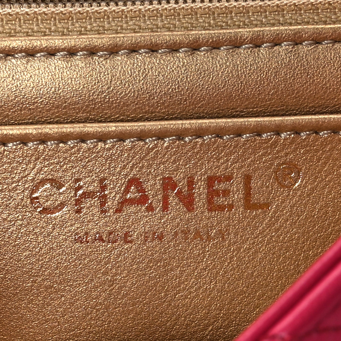 Lambskin Quilted Mini Rectangular Pearl Crush Flap Fuchsia