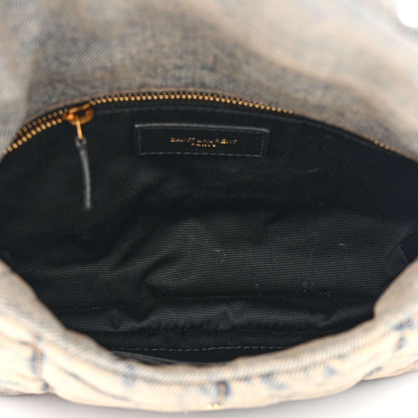 Denim Quilted Toy Loulou Puffer Monogram Chain Satchel Blue Cinnamon